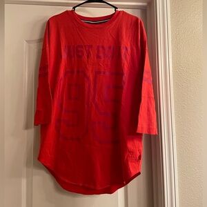 Red Nike 3/4 Sleeve Shirt - M